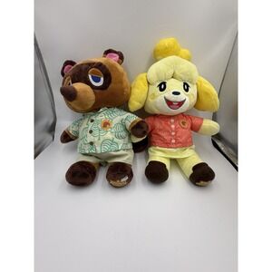 2 Build A Bear ANIMAL CROSSING New Horizons Plush Lot Tom Nook + Isabelle BAB